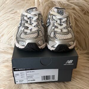 New Balance 740 Kids' Silver Blue and White Sneakers